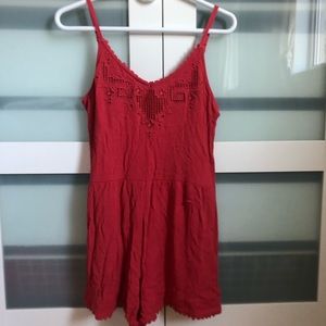 Dark red romper